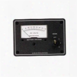 Blue Sea Systems Dc Analog Voltmeter Panel, 1-16v Dc Resolution, Pllastic Case, With Backlighting