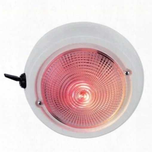 Perko Exterior Surface-mount Dome Light With Red & White Bulbs