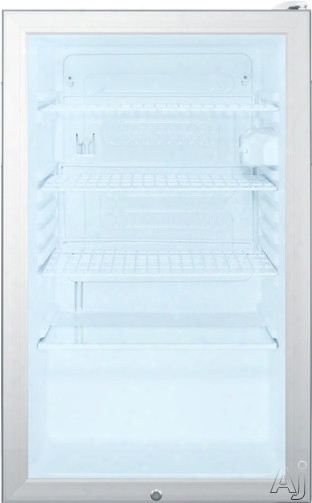 Accucold Scr450l7adax 4.1 Cu. Ft. Compact Refrigerator With Adjustable Wire Shelves, Auto Defrost, Factory Installed Lock, Glass Door And Ada Compliant