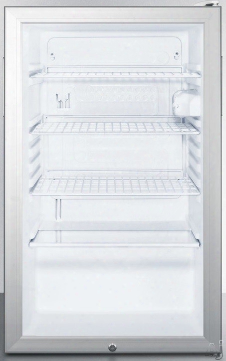 Accucold Scr450lbi7ada 20 Inch Built-in Compact Refrigerator With 4.1 Cu. Ft. Capacity, Adjustable Wire Shelves, Auto Defrost, Factory Installed Lock, Glass Door And Ada Compliant: Integrated Handle