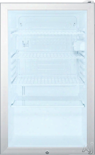Accucold Scr450lbi7adax 20 Inch Built-in Compact Refrigerator With 4.1 Cu. Ft. Capacity, Adjustable Wire Shelves, Auto Defrost, Factory Installed Lock, Glass Door And Ada Compliant