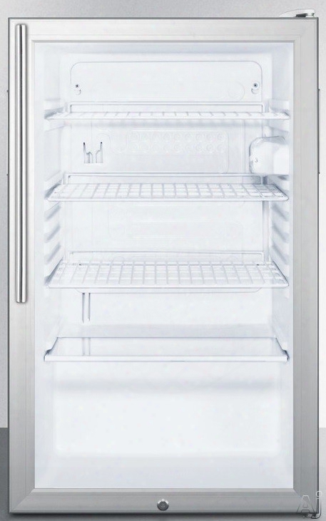 Accucold Scr450lbi7hvada 20 Inch Built-in Compact Refrigerator With 4.1 Cu. Ft. Capacity, Adjustable Wire Shelves, Auto Defrost, Factory Installed Lock, Glass Door And Ada Compliant: Thin Handle