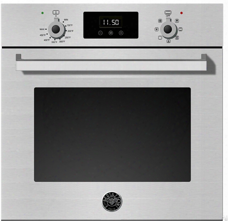 Bertazzni Pofessional Series Profs24xv 24 Inch Sin Gle Electric Wall Oven With Convection, Turbo, Touch Controls, Led Display, Defrost, Dehydrate And 2.3 Cu. Ft. Capacity