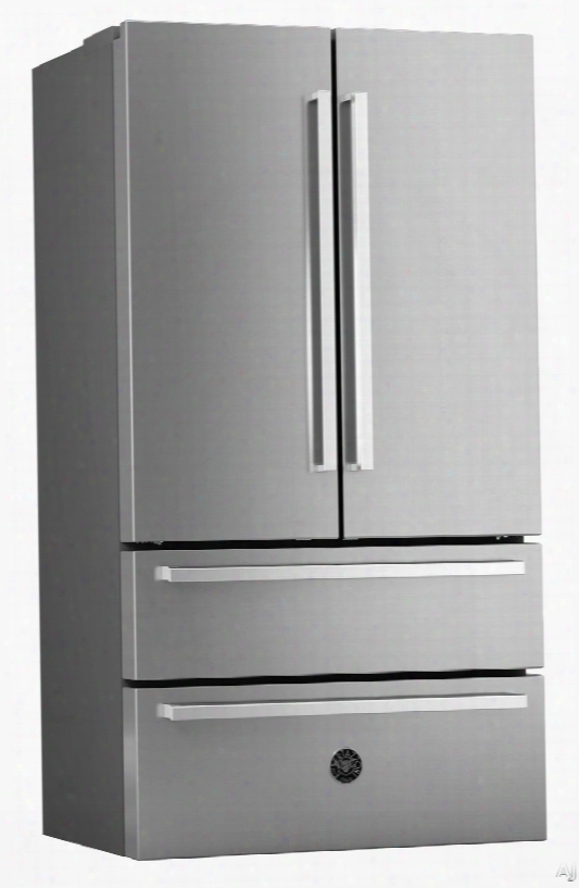 Bertazzon I Professional Series Ref36x 36 Inch 4-door French Door Refrigerator With Ice Maker, Temperature Controlled Drawer, Adjustable Glass Shelves, 1 Folding Glass Shelf, 4 Gallon Door Bins, 2 Dairy Centers And Two Freezer Drawers