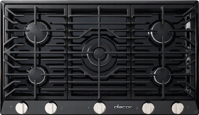 Dacor Renaissance Rnct305gblp 30 Inch Gas Cooktop With 5 Sealed Burners, Simmersear Burner W/ Melting Feature, Continuous Grates, Perma-flame Ignition, Smart Flame Technology, Ohe Piece Spill Basin, Illumina Indicator Lights And Downdraft Compatible: Blac