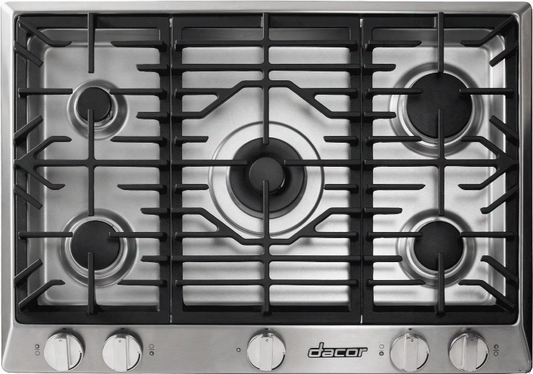Dacor Renaissance Rnct365g 36 Inch Gas Cooktop With5  Sealed Burners, Simmersear Burner W/ Melting Feature, Continuous Grates, Perma-flame Ignition, Smart Flame Technology, One Piece Spill Basin, Illumina Indicator Lights And Downdraft Compatible