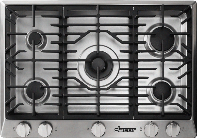 Dacor Renaissance Rnct365gslp 36 Inch Gas Cooktop With 5 Sealed Burners, Simmersear Burner W/ Melting Feature, Continuous Grates, Perma-flame Ignition, Smart Flame Technology, One Piece Spill Basin, Illumina Indicator Lights And Downdraft Compatible: Stai