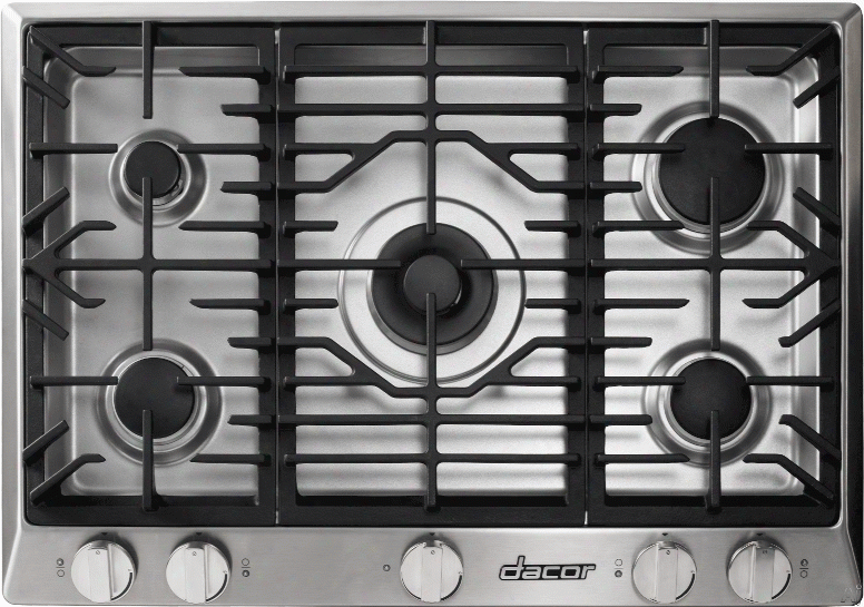 Dacor Renaissance Rnct365gslph36 Inch Gas Cooktop With 5 Sealed Burners, Simmersear Burner W/ Melting Feature, Continuous Grates, Perma-flmae Ignition, Smart Flame  Technology, One Piece Spill Basin, Illumina Indicator Lights And Downdraft Compatible: Sta