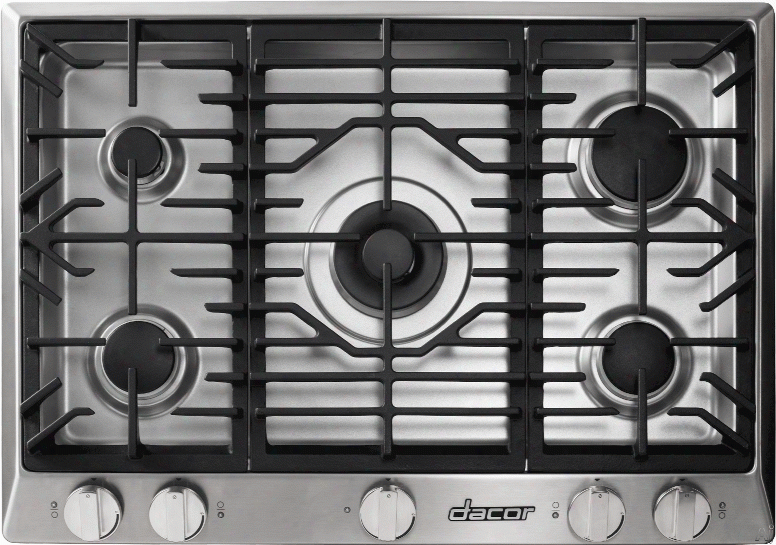 Dacor Renaissance Rnct365gsng 36 Inch Gas Cooktop With 5 Sealed Burners, Simmersear Burner W/ Melting Feature, Continuou Grates, Perma-flame Ignition, Smart Flame Technology, One Piece Spill Basin, Illumina Indicator Lights And Downdraft Compatible: Stai