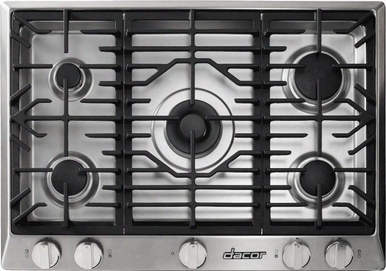 Dacor Renaissance Rnct365gsngh 36 Inch Gas Cooktop With 5 Sealed Burners, Simmersear Burner W/ Melting Feature, Continuous Grates, Perma-flame Ignition, Smart Flame Technology, One Piece Spill Basin, Illumina Indicator Lights And Downdraft Compatible: Sta