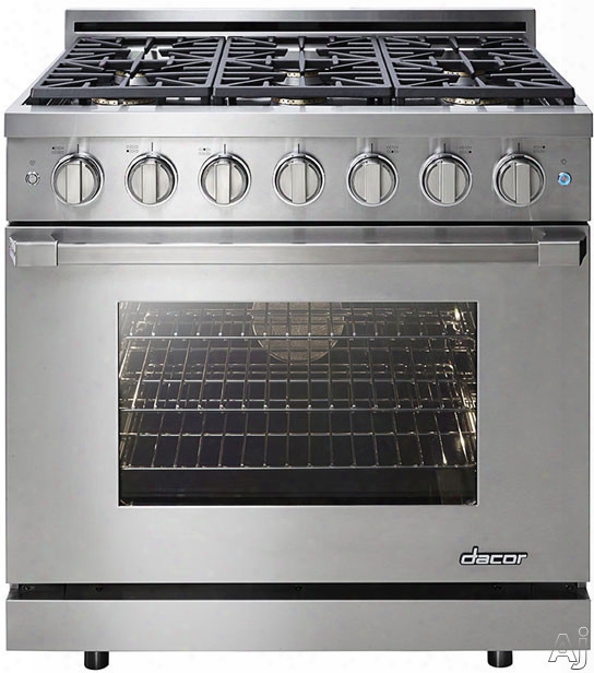 Dacor Renaissance Rnrp36g 36 Inch Freestanding Gas Range With 6 Sealed Burners, 18,000 Btu, 5.2 Cu. Ft. Convection Oven, Perma-flame Technology, Full Extension Glideracks And Self Clean