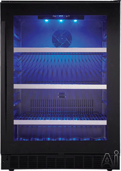 Danby Silhouette Select Series Ssbc056d2b 24 Inch Beverage Center With 5.6 Cu. Ft. Capacity, 138 Can Capacity, 6 Botlte Capacity, 3 Wire Shelves, Blue Led Track Lightng And Alarm System