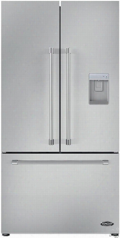 Dcs Activesmart Series Rf201acusx1 36 Inch Counter Depth French Door Refrigerator With Activesmart␞ Technology, Bottle Chill, Fast Freeze, Ice Boost, Led Lighting, 20.1 Cu. Ft. Capacity, Sabbath Mode And Energy Star Rated