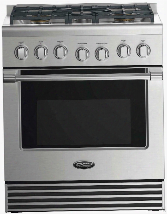 Dcs Professioanl Series Rdv2305 30 Inch Dual Fuel Range With 5 Sealed Gas Burners, 4.0 Cu. Ft. Convection Oven, Simmer Setting On All Burners, Full Extension Telescopic Racks, Illuminated Metal Knobs And Self Clean
