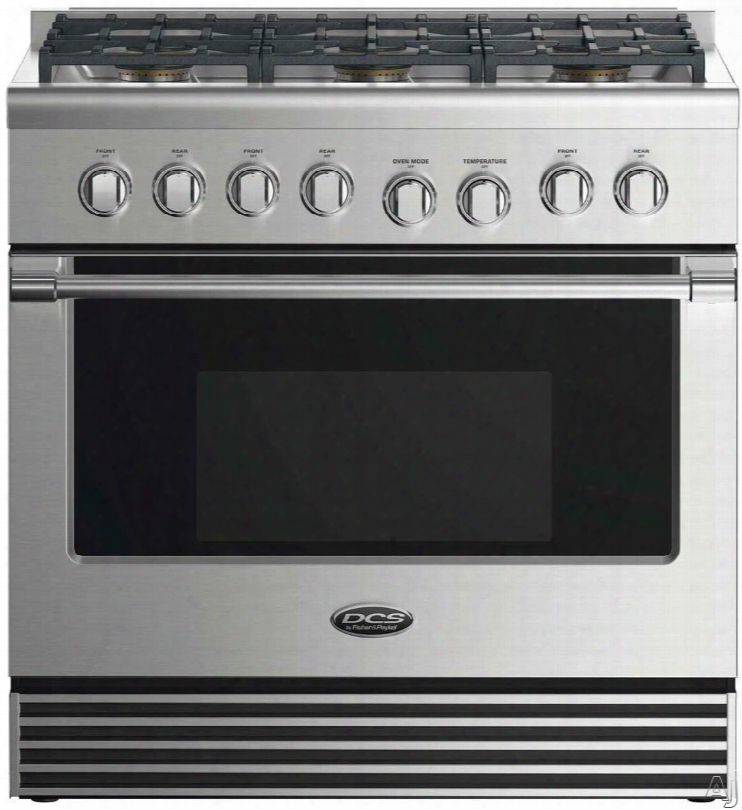 Dcs Professional Series Rdv2366 36 Inch Dual Fuel Range With 6 Sealed Gas Burners, 4.8 Cu. Ft. Electric True Convection Oven, Simmer Setting On All  Burners, Illuminated Control Knobs, Full Extension Telescopic Glide Racks And Self Clean Mode