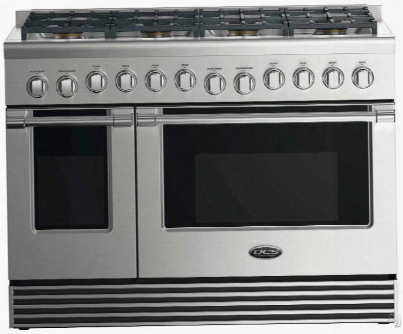 Dcs Rgv2488 48 Inch Gas Range With 5.3 Cu. Ft. Convection Oven, 2.4 Cu. Ft. Secondary Oven, 8 Sealed Burners, Simmer Setting On All Burners, Griddle, Proof Mode, Illuminated Control Knobs And Self Clean