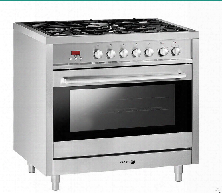 Fagor Rfa365df 36 Inch Freestanding Dual Fuel Range With 5 Sealed Burners, 3.7 Cu. Ft. Dual Fan Convection Oven, 7 Cooking Programs And 3 Panel Cold Safety Glass