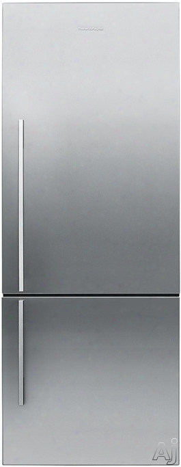 Fisher & Paykel Active Smart Rf135bdrx4 25 Inch Counter Depth Bottom-freezer Refrigerator With Activesmart Technology, Smarttouch Control Panel, Humidity Control System, 13.5 Cu. Ft. Capacity, 4 Adjustable Glass Shelves, Led Lighting And Sabbath Mode: