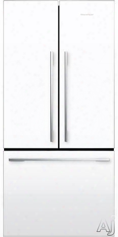 Fisher & Paykel Active Smart Rf170adw5 31 Inch Counter Depth French Door Refrigerator With Activesmart␞ Technology, Bottle Chill, Fast Freeze, Led Lighting, Sabbath Mode, 16.9 Cu. Ft. Capacity And Freestanding: White