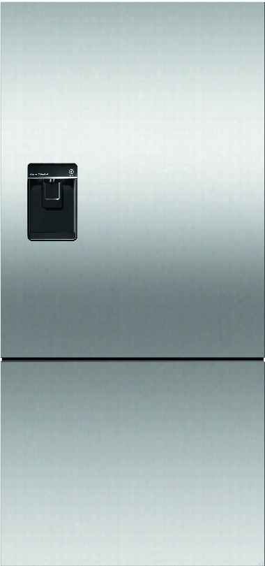 Fisher & Paykel Alert Smart Rf170blpux6 31 Inch Bottom Freezer Counter Depth Refrigerator With 17.5 Cu. Ft. Capacity, Adjustable Glass Shelves, Humidity-controlled Drawers, Adjustable Door Bins, Freezer Drawers, External Water Dispenser, Ice Maker, P