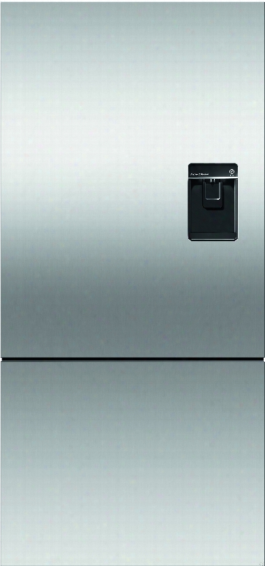 Fisher & Paykel Active Smart Rf170bpux6 31 Inch Bottom Freezer Counter Depth Refrigerator With 17.5 Uc. Ft. Capacity, Adjustable Glass Shelves, Humidity-controlled Drawers, Adjustable Door Bins, Freezer Drawers, External Water Dispenser, Ice Maker, Po