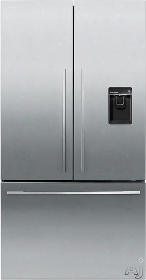 Fisher & Paykel Active Smart Rf201adusx5 36 Inch French Door Refrigerator With Activesmart Technology␞, Bottle Chill, Fast Freeze, Ice Boost, Led Lighting, 20.1 Cu. Ft. Capacity, Sabbath Mode, Energy Star Rated And Freestanding