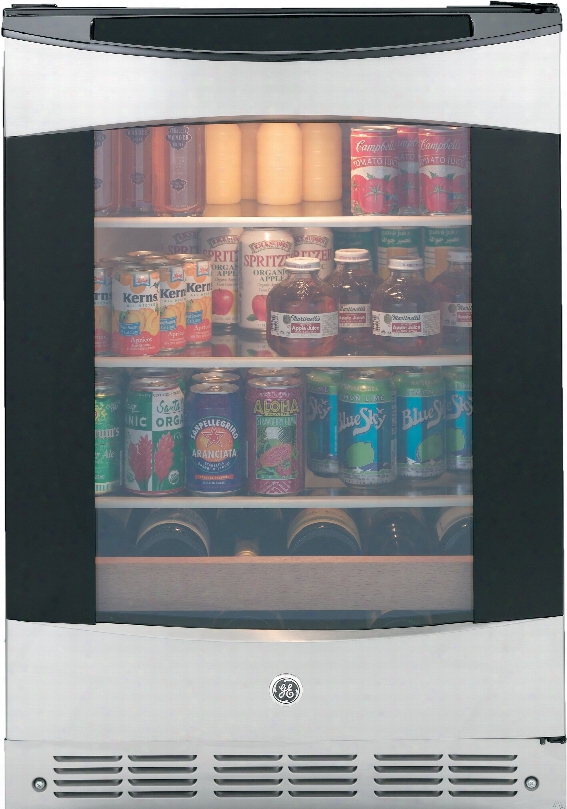 Ge Profile Pcr06batss 24 Inch Beverage Center With 150 Can Capacity, 12 Bottle Capacity With 126 Can Capacity, Spillproof Glass Shelves, Beechwood Front Wine Racks, Interior Display Lighting, Tinted Glass Door And Built-in Capability