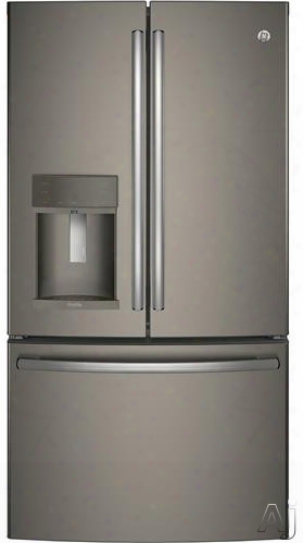 Ge Profile Pfe28kmkes 36 Inch French Door Refrigerator With Twinchill␞, Turbo Cool, Autofilll Dispenser, Temperature-controlled Drawer, Led Lighting Spill-proof Shelving, 27.8 Cu. Ft.. Capacity, Sabbath Mode, Ada Compliant, Energy Star And Freesta