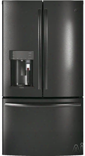 Ge Profile Pfe28pblts 36 Inch French Door Refrigerator With Keurig K-cup, Wifi Connect, Hot Water Dispenser, Twinchill␞, Temperature Controlled Drawer, Showcase Led, Quick Space Shelf, Drop Down Tray, 27.8 Cu. Ft. Capacity, Ada Compliant, Sa