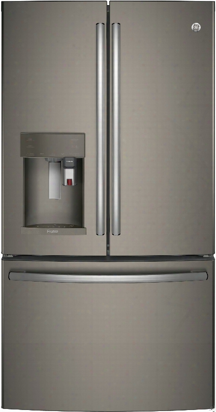 Ge Profile Pfe28pmkes 36 Inch French Door Refrigerator With Keurig K-cup, Wifi Connect, Hot Water Dispenser, Twinchill␞, Temperature Controlled Drawer, Showcase Led, Quick Space Shelf, Drop Down Tray, 27.8 Cu. Ft. Capacity, Ada Compliant, Sa