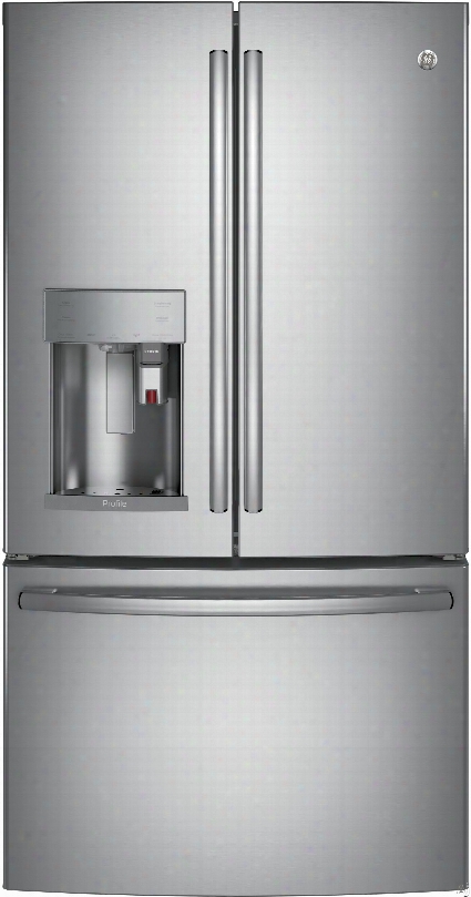 Ge Profile Pfe28pskss 36 Inch French Door Refrigerator With Keurig K-cup, Wifi Connect, Twinchill␞, Temperature Controlled Drawer, Showcse Led, Quick Space Shelf, Drop Down Tray, 27.8 Cu. Ft. Capacity, Ada Compliant, Sabbath Mode And Energy