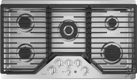 Ge Profile Pgp9036sss 36 Inch Gas Cooktop With Control Lock Capability, Tri-ring Burner, Continuous Grates, Led Backlit Knobs And Precise Simmer Burner