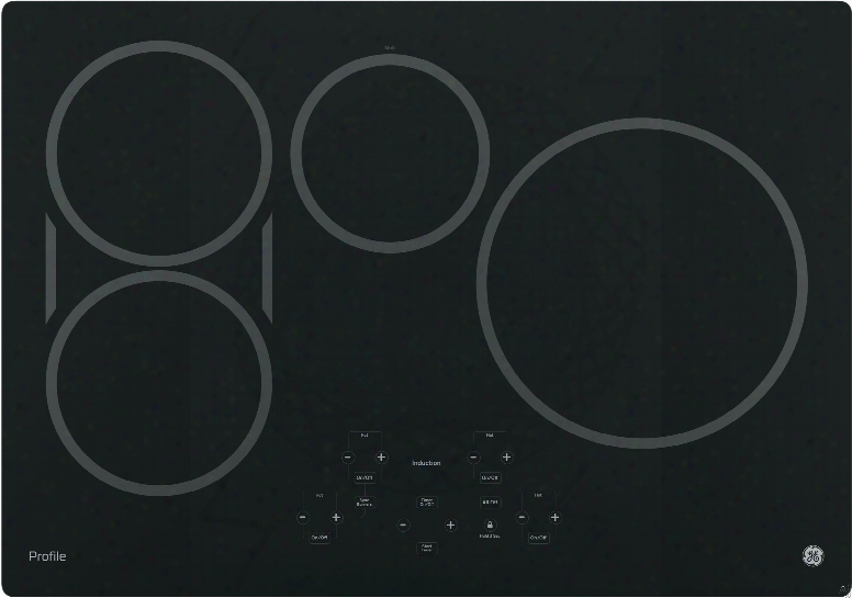 Ge Profile Php9030djbb 30 Inch Induction Cooktop With 4 Cooking Zones, Syncburners, Digital Red Led Touch Controls, Kitchen Timer, Control Lock, All-off Feature, Hot Surface Indicator Light, Ada Compliant And Ge Fits! Guarantee: Black
