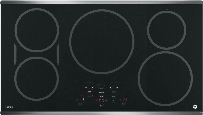 Ge Profile Php9036sjss 36 Inch Induction Cooktop With 5 Induction Elements, 3,700-watt Element, Pan Size Sensors, Syncburners, Red Led Display, Kitchen Timer, Ada Compliant And Ge Fits! Guarantee: Stainless Steel