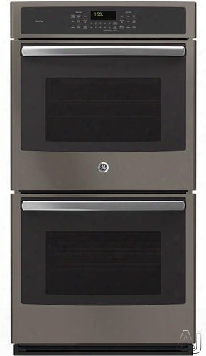 Ge Profile Pk7500ejes 27 Inch Electric Double Wall Oven With 8.6 Cu. Ft. Combined Oven Capacity, Convection Upper Oven, 4 Cooking Modes, Wifi Connect, Self Clean And Halogen Lighting: Slate