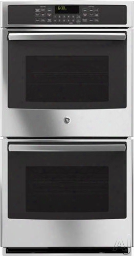 Ge Profile Pk7500sfss 27 Inch Double Electric W All Oven With 4.3 Cu. Ft. Total Capacity, True European Convection, Wifi Connect, Broil, Proof, Warm, Ten-pass Bake Element, Steam Clean, Halogen Interior  Oven Lighting, Fit Guarantee And Star-k Certified: St