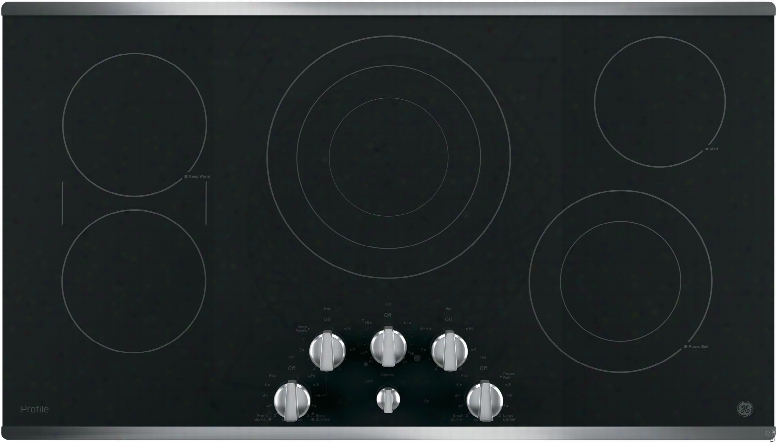 Ge Profile Pp7036sjss 36 Inch Smoothtop Electric Cooktop With 5 Radiant Elements, Sync Burner, Versatile Burners, Keep Warm Setting, Control Lock Capability, Red Led Backlit Knobs, Ada Compliant And Ge Fits! Guarantee: Stainless Steel