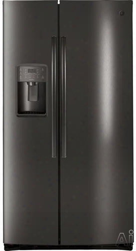 Ge Profile Pse25kblts 36 Inch Side-by-side Refrigerator With 25.4 Cu. Ft. Capacity, 3 Glass Shelvves, Gallon Door Storage, Fresh Food Multi-level Drawers, Interior Led Lighting, Advanced Water Filtration, Ada Compliant, Energy Star And Ice And Water Dispen