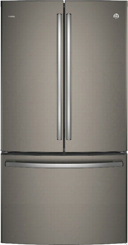 Ge Profile Pwe23kmkes 36 Inch Counter Depth French Door Refrigerator Wth Twinchill␞, Turbo Cool, Turbo Freeze, Ice Maker, Internal Water Dispenser, Advanced Water Filtration, Temperature Controlled Drawer, Led Lighting, Quick Space Shelf And Energy