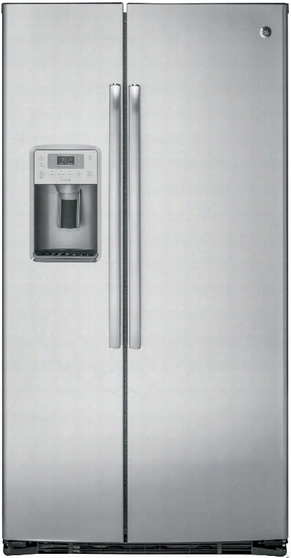 Ge Profile Pzs22m 36 Inch Side-by-side Refrigerator With Turbo Cool, Ice And Water Dispenser, Advanced Filtration, 22.1 Cu. Ft. Capacity, 3 Glass Shelves, Gallon Door Storage, Humidity Controlled Crispers, Quick Ice And Dairy Center