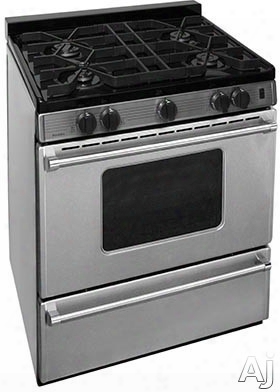 Premier Pro Series P30b3102ps 30 Inch Gas Range With 4 Sealed Burners, Continuous Cast Iron Grates, B Attery Ignition, Black Porcelain Vent Rail, Stainless Steel Commercial Handles, 2 Oven Racks, Broiler Drawer And Ada Compliant