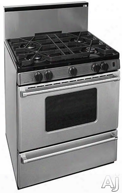 Premier Pro Esries P30b3202ps 30 Inch Gas Range With 4 Sealed Burners, Continuous Cast Iron Grates, Battery Ignition, Stainless Steel Backguard, Stainless Steel Commercial Handles, 2 Oven Racks And Broiler Drawer