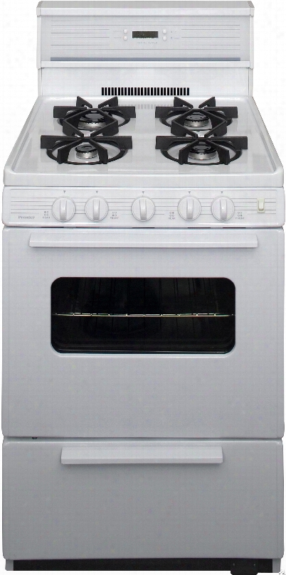 Premier Sjk240 24 Inch Freestanding Gas Range With 4 Sealed Burners, Electronic Ignition, 17,000 Btu Oven Burner, Electronic Clock/timer, Interior Oven Light, 10 Inch Glass Tempered Backguard And Ada Yielding