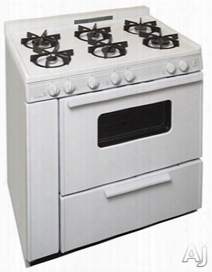 Premier Stk2x0op 36 Inch Gas Range With 6 Sealed Burners, Continuous Cast-iron Grates, 15,000 Btu Power Burner, 600 Btu Simmer Burner,  17,000 Btu Oven, Interior Light, Storage Compartment And Ada Compliant: White