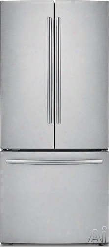 Samsung Rf220ncta 30 Inch French Door Refrigerator With Ice Maker, Led Lighting, Energy Star Rated, 21.8 Cu. Ft. Capacity, 4 Split Tempered Spill Proof Shelves, 2 Humidity Controlled Crispers And Internal Digital Displya
