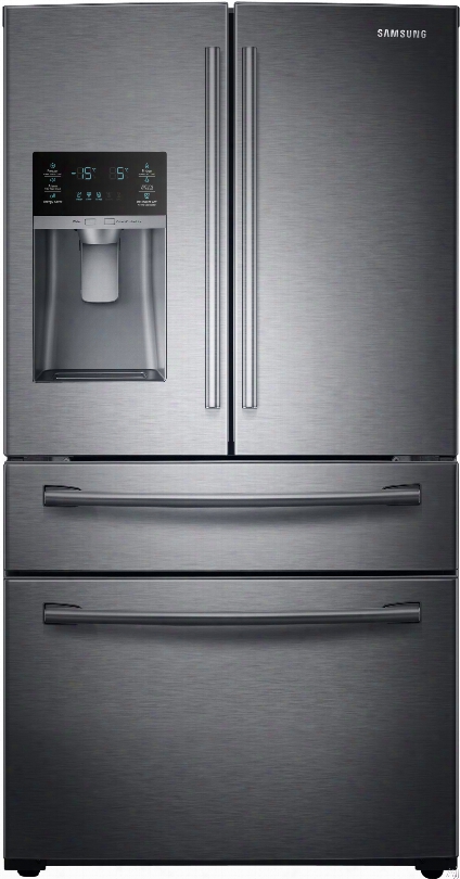 Samsung Rf28hmedbsg 36 Inch 4-door French Door Refrigerator With Spillproof␞ Shelves, Twin Cooling Plus␞, Flexzone␞ Drawer, Ez-open␞ Handle, Gallon Door Storage, Led Lighting, External Water And Ice Dispenser, 28.15 Cu. Ft. Capacit