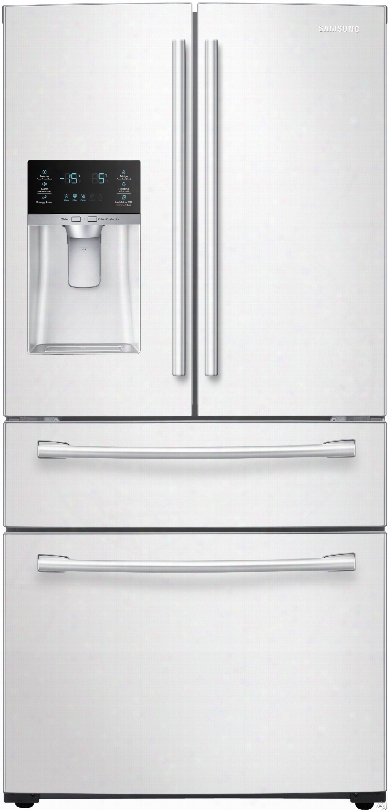 Samsung Rf28hmedbww 36 Inch 4-door French Door Refrigerator With Spillproof␞ Shelves, Twin Cooling Plus␞, Flexzone␞ Drawer, Ez-open␞ Handle, Gallon Door Storage, Led Lighting, External Water And Ice Dispenser, 28.15 Cu. Ft. Capacit