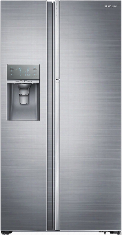 Samsung Rh29h9000sr 36 Inch Side By Side Refrigerator With 28.5 Cu. Ft. Capacity, 2 Tempered Glass Shelves, Food Showcase Fridge Door, Cool Tight Door, Fingerprint Resistant Coting, Led Lighting, External Ice And Water Dispenser And Energy Star Qualified