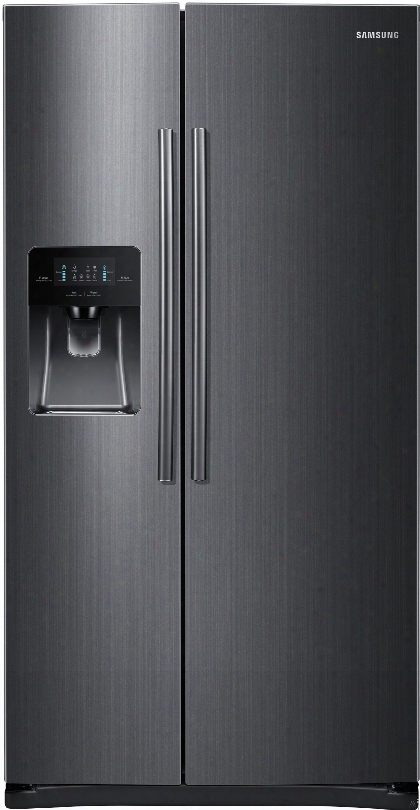 Samsung Rs25h5111sg 36 Inch Side By Side Refrigerator With 24.5 Cu. Ft. Capacity, 4 Spillproof Glass Shelves, Gallon Doorstorage, Twin Cooling Plus System, External Ice And Water Dispenser, Energy Star, Led Lighting And Power Freeze And Cool Options: Bla