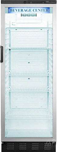 Summit Commercial Series Scr1300 13.0 Cu. Ft. Beverage Center With Adjustable Wire Shelves, Automatic Defrost, Fluorescent Lighting, Door Lock, Thin-line Design And Commercially Approved: White Cabinet